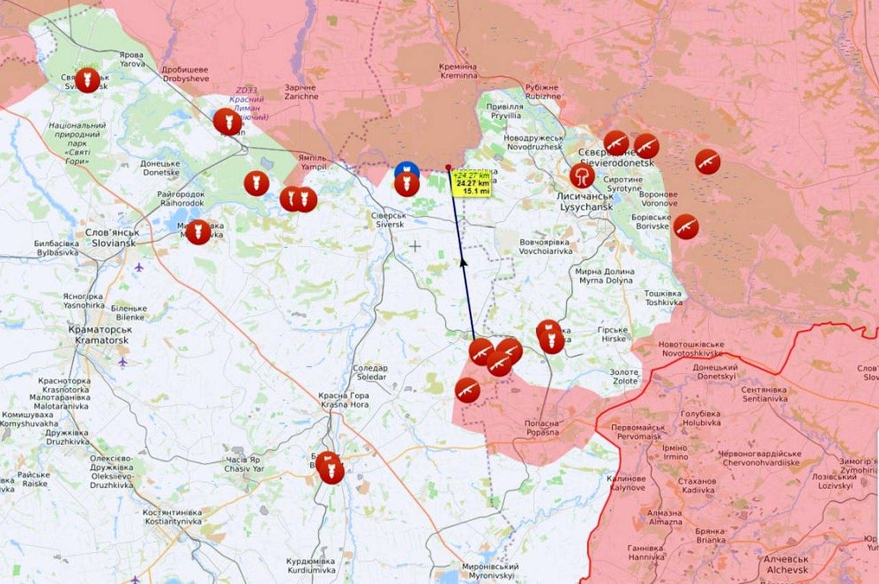 Карта боевых действий в лисичанске