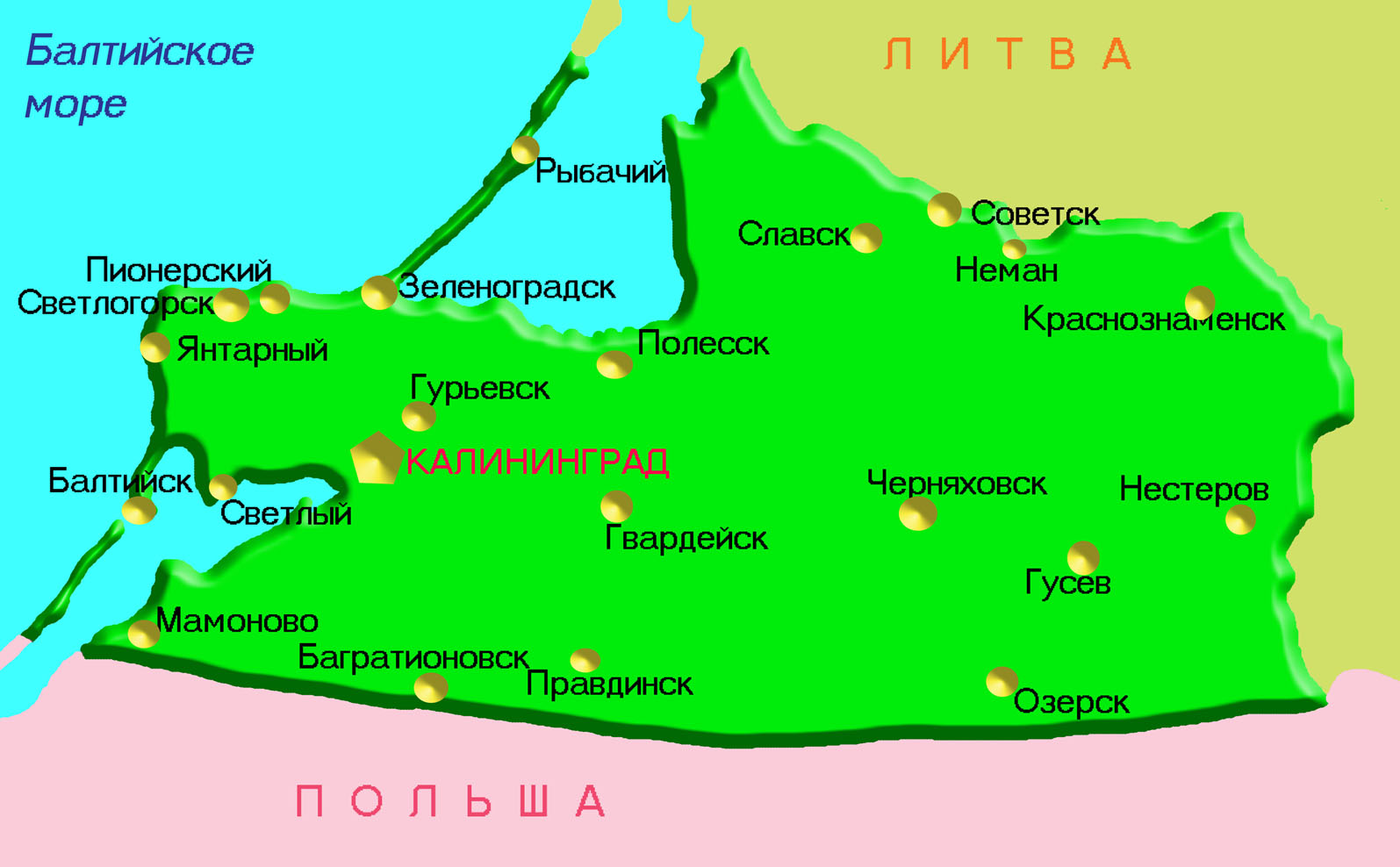 Карта европейской части россии калининград