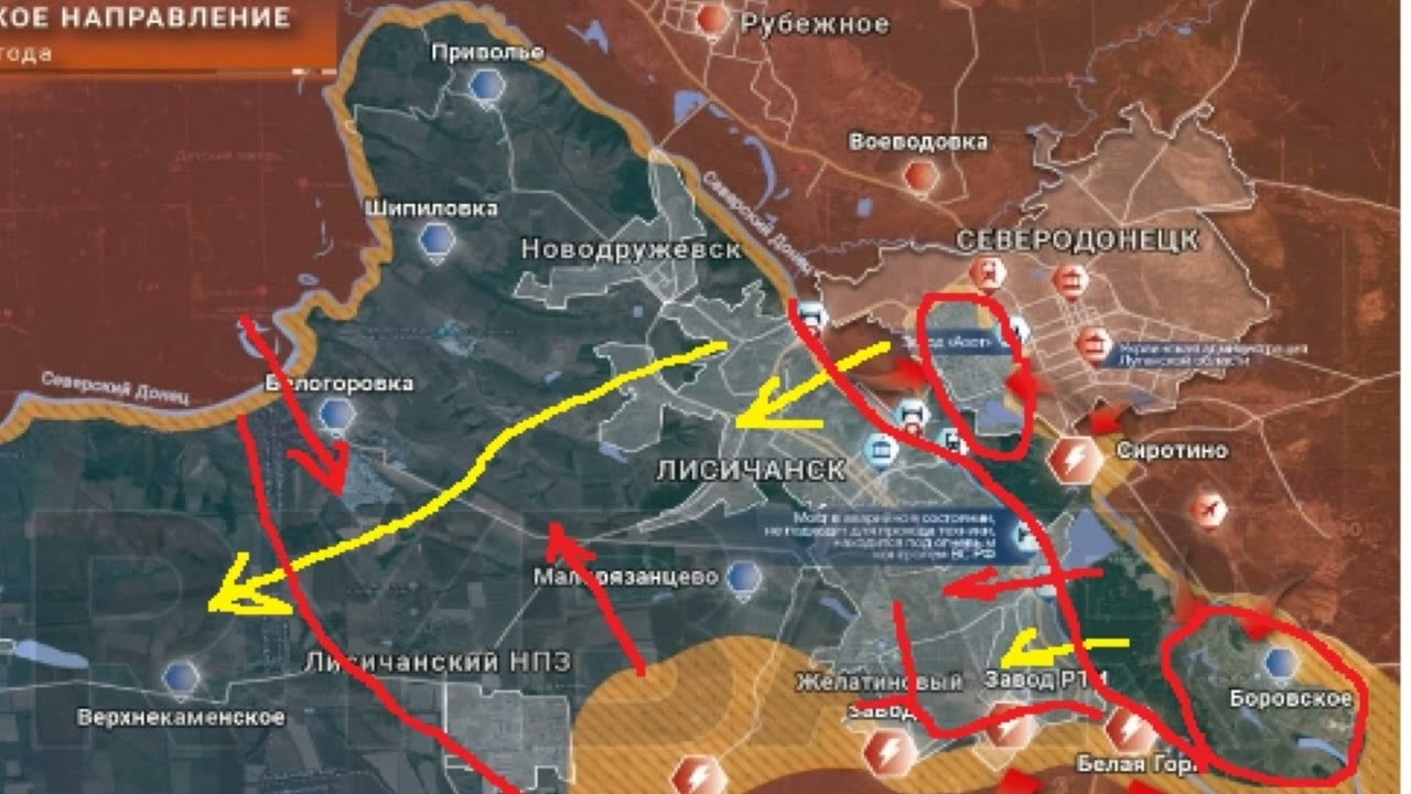 Карта отступления российских войск