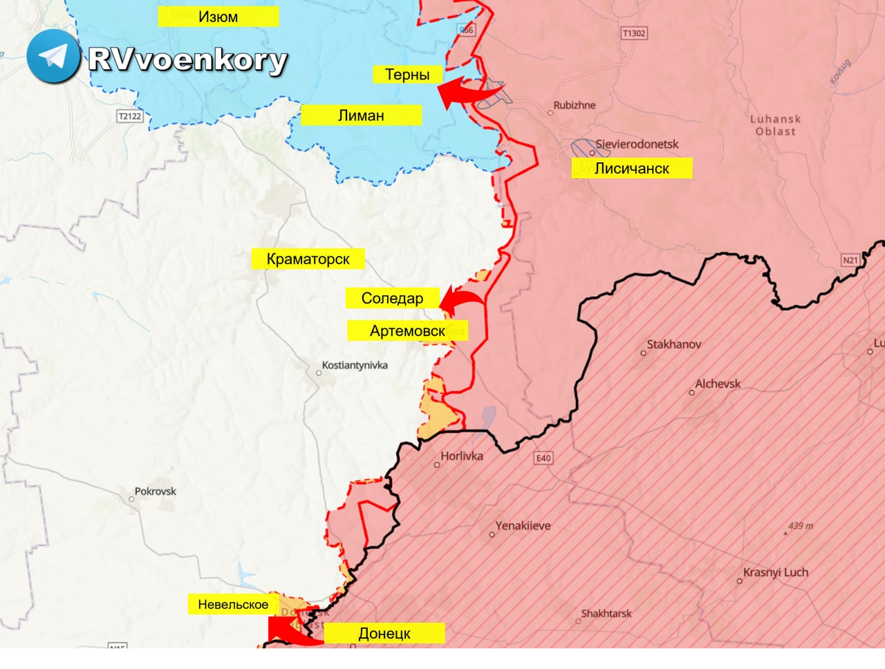 Карта боевых действий на украине на сегодня лиман