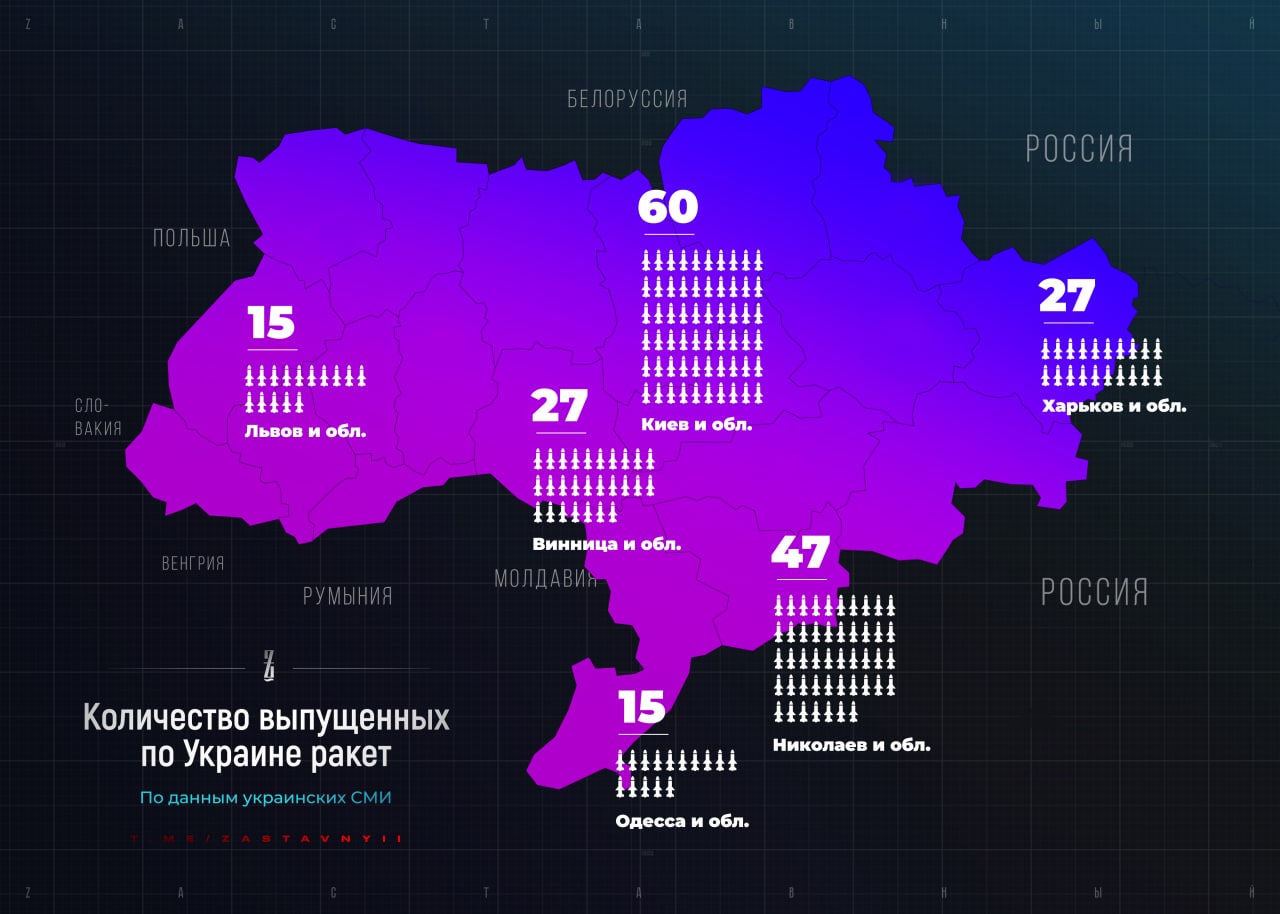 Карта ударов россии по украине