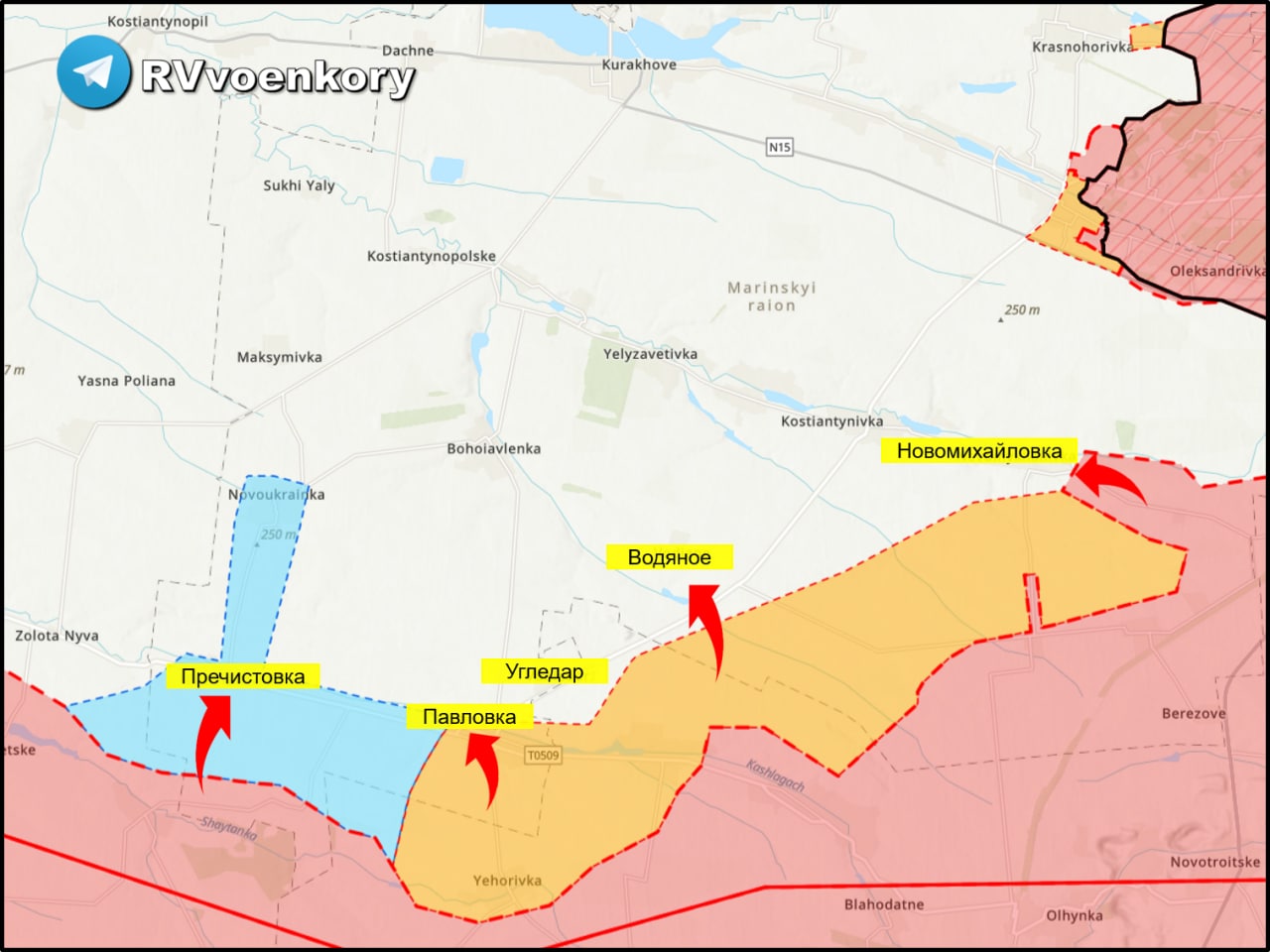 Угледарское направление карта