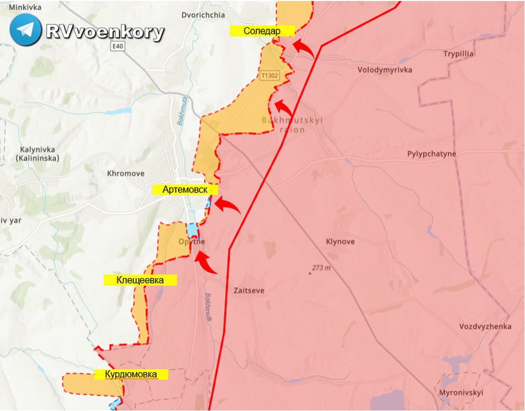 Артемовск сегодня новости последнего часа карта боевых действий